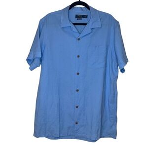 Polo Ralph Lauren Mens Classic Fit‎ Button Up Shirt Blue Short Sleeve Casual